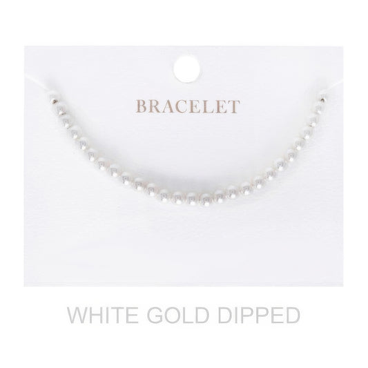 4mm Women's Gold Dipped Pearl Strand Bracelet - It's a Girly Place