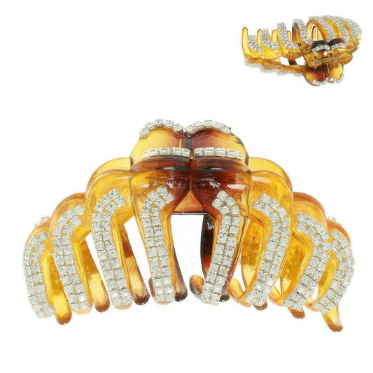 Rhinestone Pave Arch Patterned Hair Claw Clip - It's a Girly Place