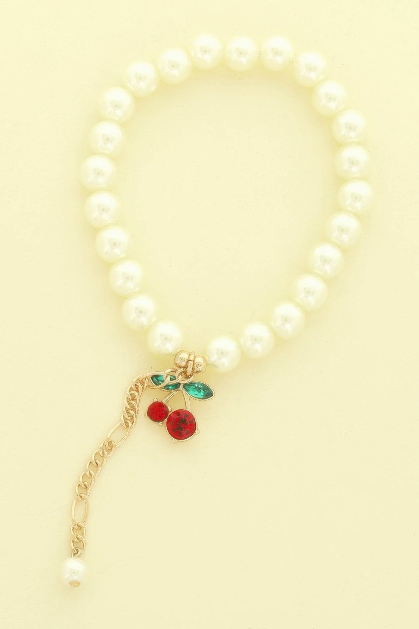 Jeweled Red Cherry Charm Bracelet - It's a Girly Place