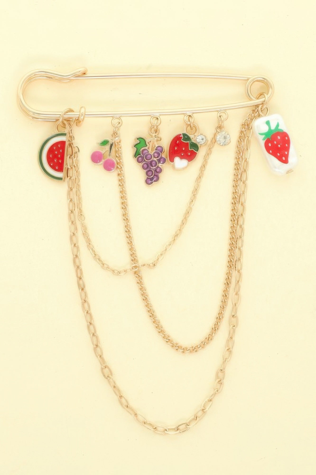 Multi Charm Safety Brooch Pin - It's a Girly Place