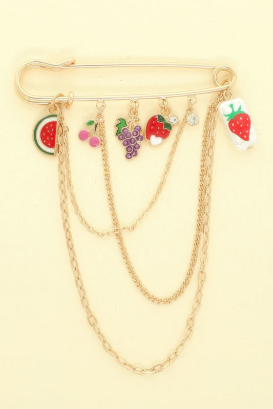 Multi Charm Safety Brooch Pin - It's a Girly Place