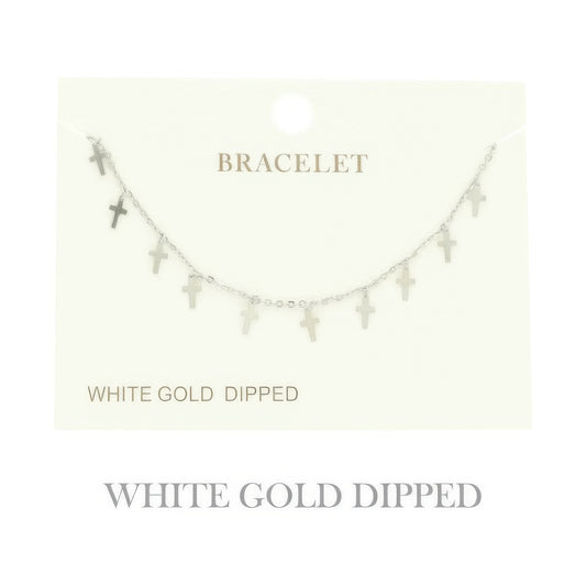 Gold Plated Cross Charm Bracelet - It's a Girly Place