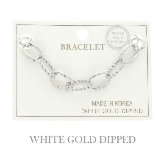 Gold Plated Textured Chain Bracelet - It's a Girly Place