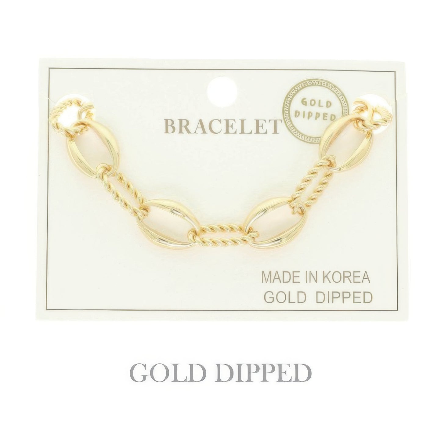 Gold Plated Textured Chain Bracelet - It's a Girly Place
