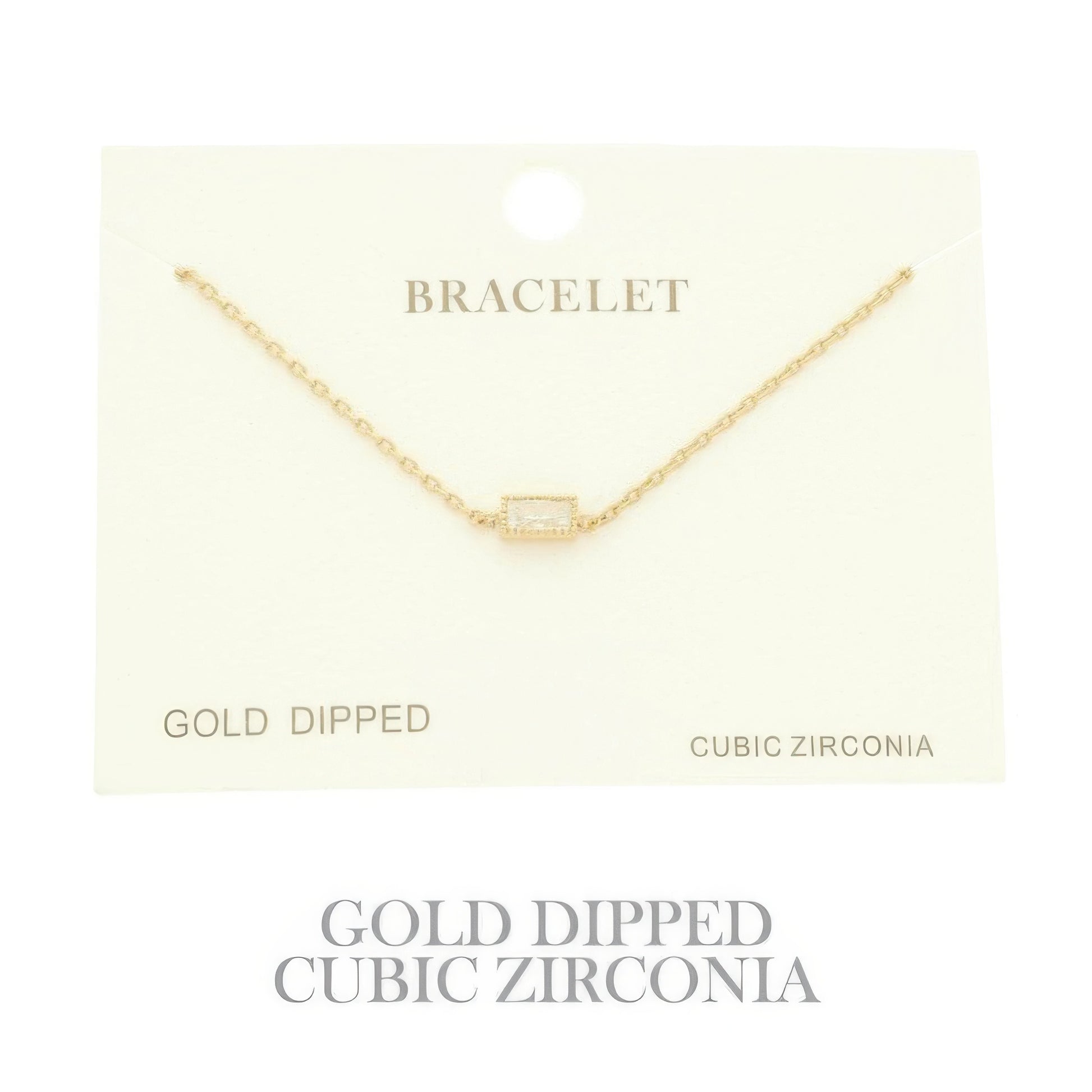 Gold Plated Cz Solitaire Bracelet - It's a Girly Place