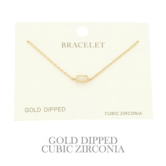 Gold Plated Cz Solitaire Bracelet - It's a Girly Place
