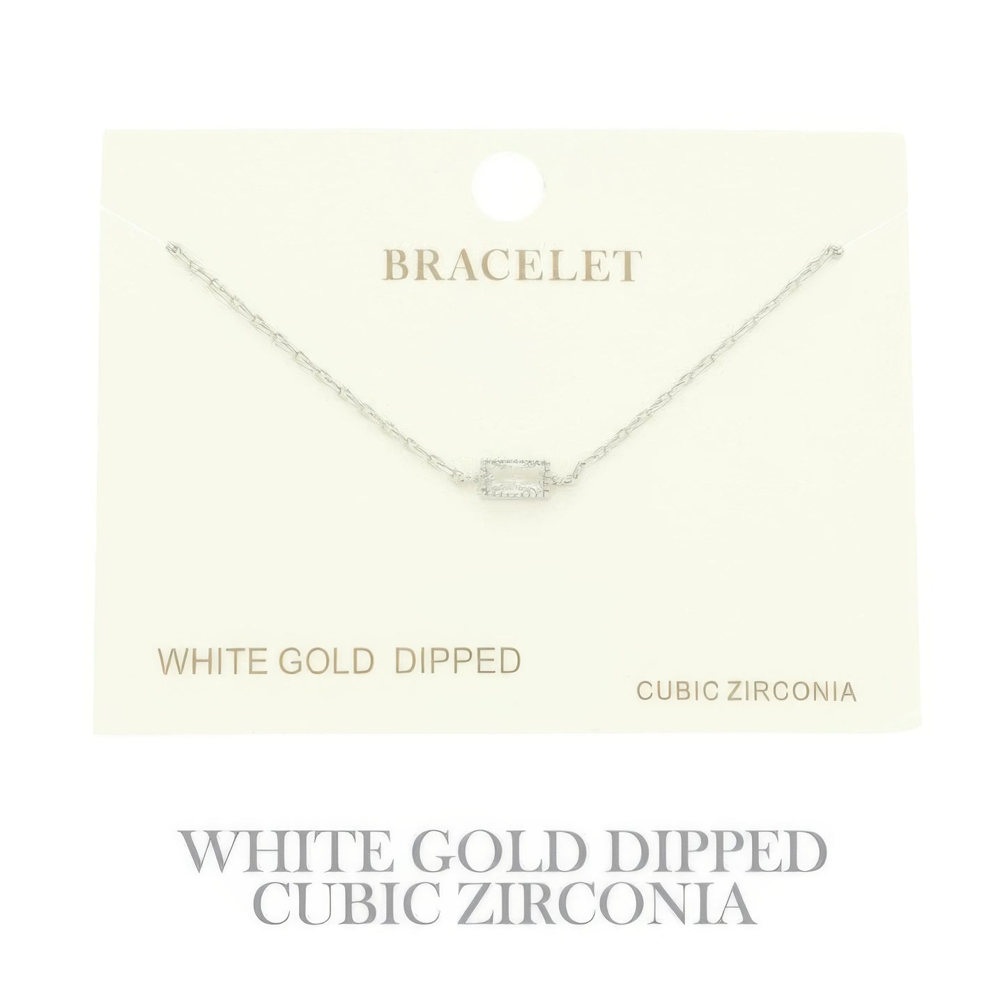 Gold Plated Cz Solitaire Bracelet - It's a Girly Place