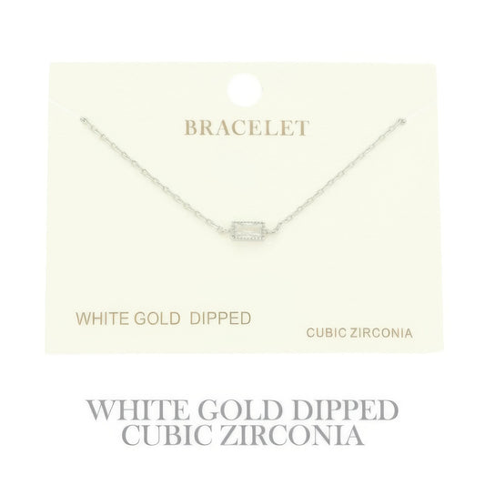 Gold Plated Cz Solitaire Bracelet - It's a Girly Place