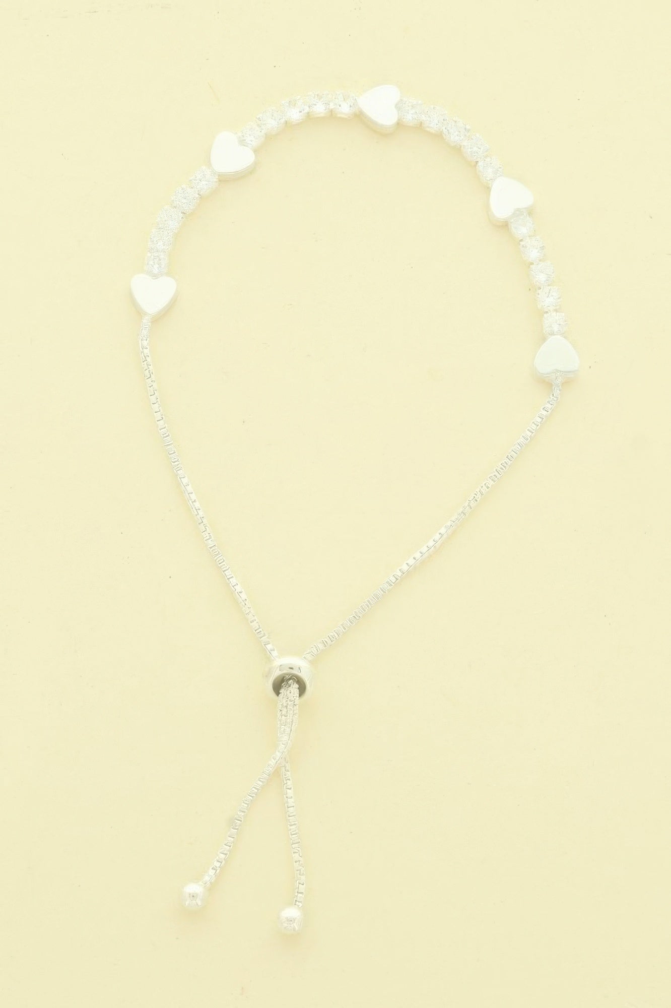 Cz Alternating Heart Bolo Bracelet - It's a Girly Place