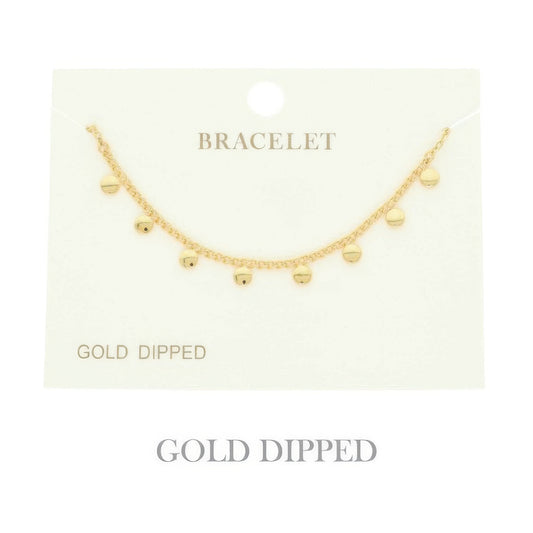 Gold Plated Charm Disc Bracelet - It's a Girly Place
