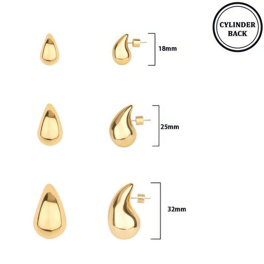 3 Pair Pear-shaped Post Earrings Set - It's a Girly Place