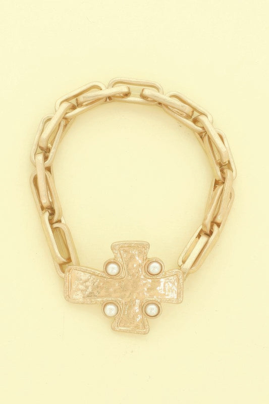 Cross Charm Chain Bracelet - It's a Girly Place