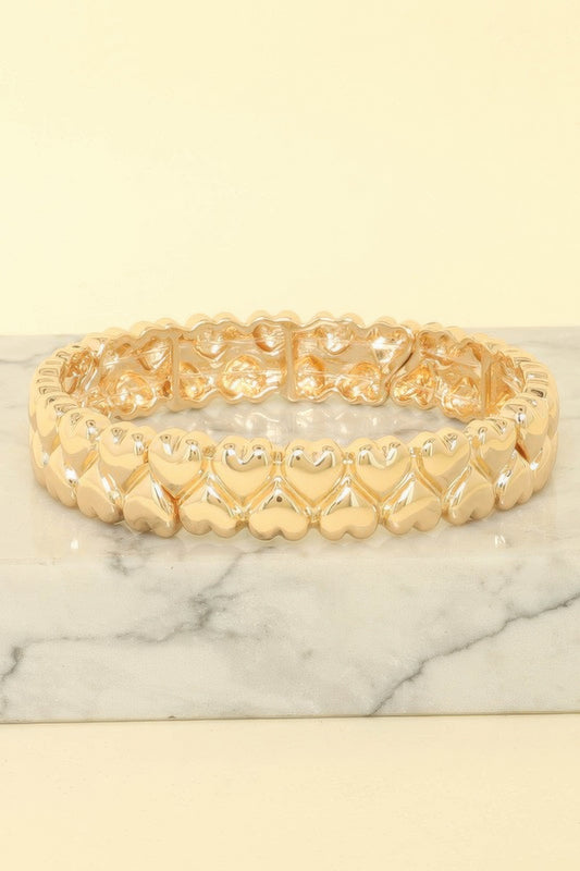 Up-down Puffy Heart Sequence Bracelet - It's a Girly Place