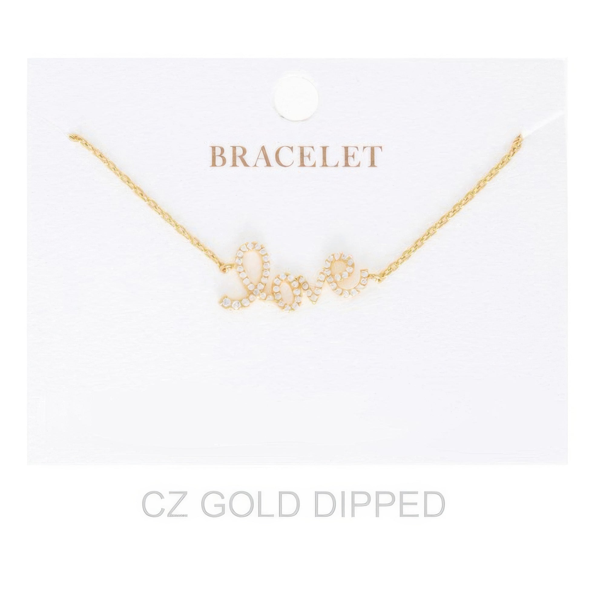 Women's Gold Dipped Cz Love Bracelet - It's a Girly Place
