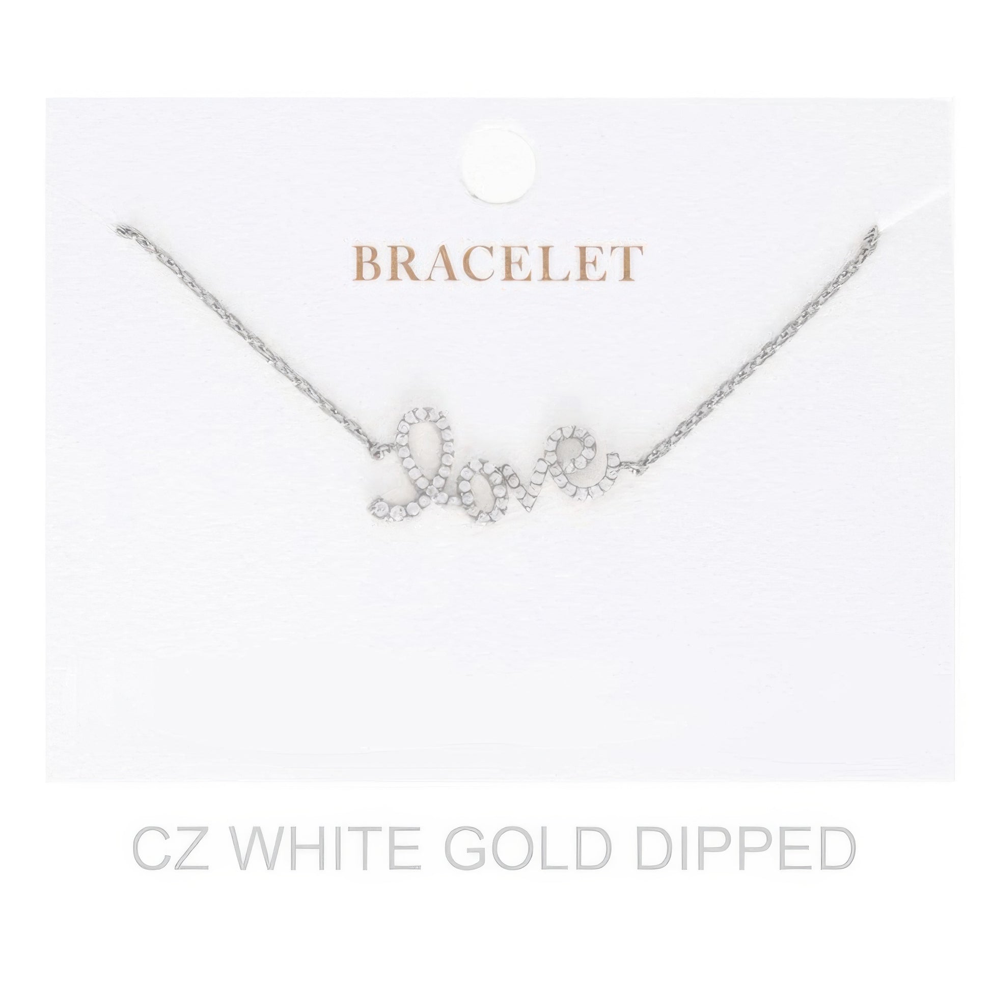 Women's Gold Dipped Cz Love Bracelet - It's a Girly Place