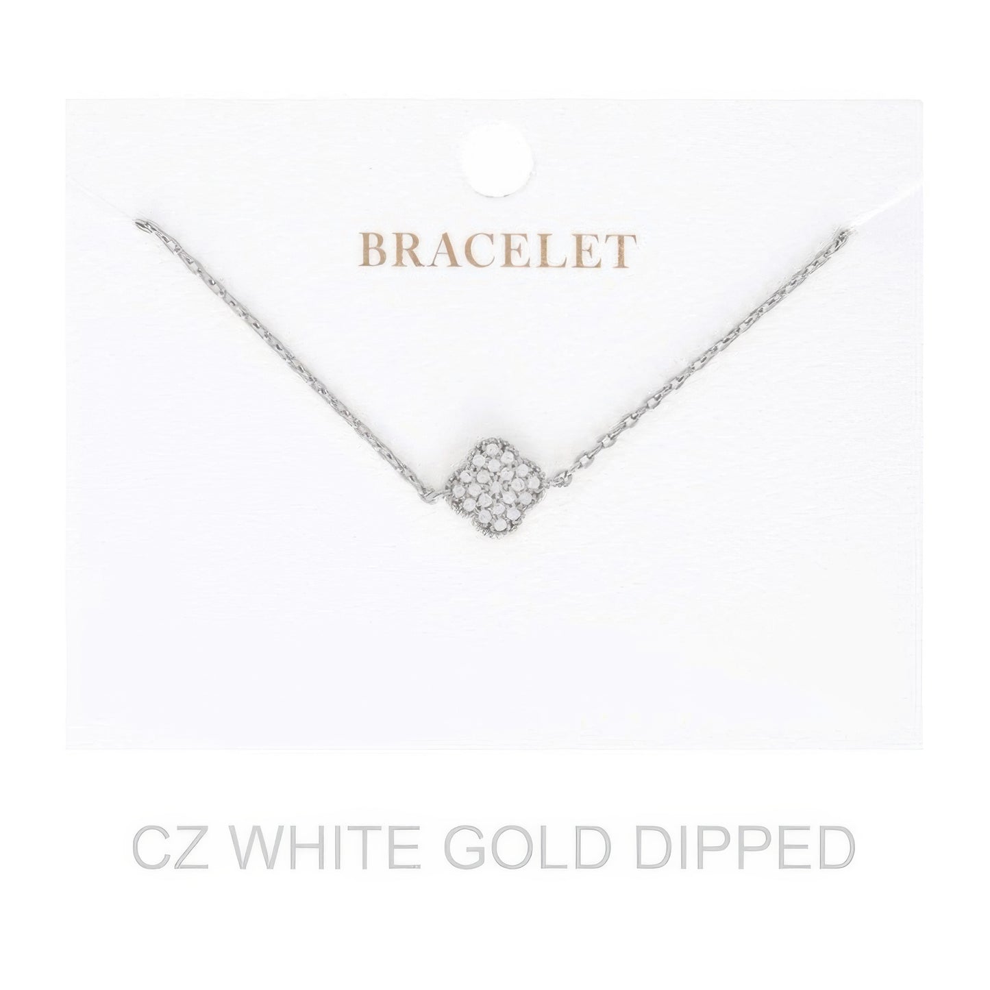 Women's Gold Dipped Cz Quatrefoil Bracelet - It's a Girly Place