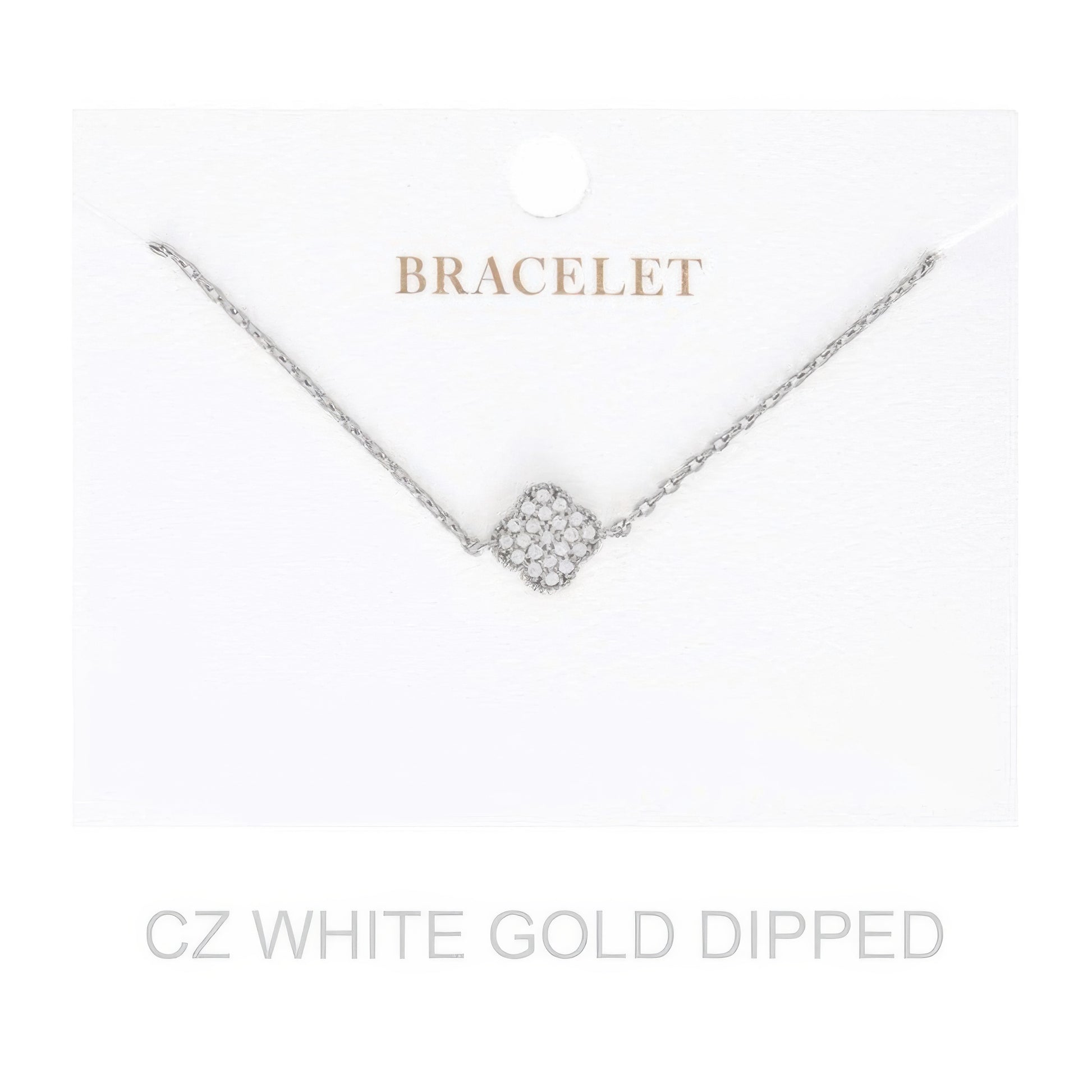 Women's Gold Dipped Cz Quatrefoil Bracelet - It's a Girly Place