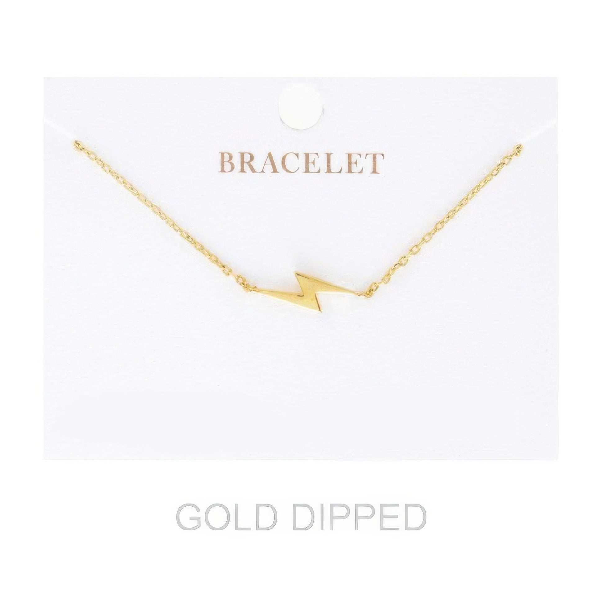 Women's Gold Dipped Lightning Bolt Chain Bracelet - It's a Girly Place
