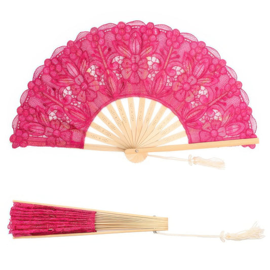 Spanish Victorian Floral Chantilly Lace Fan - It's a Girly Place