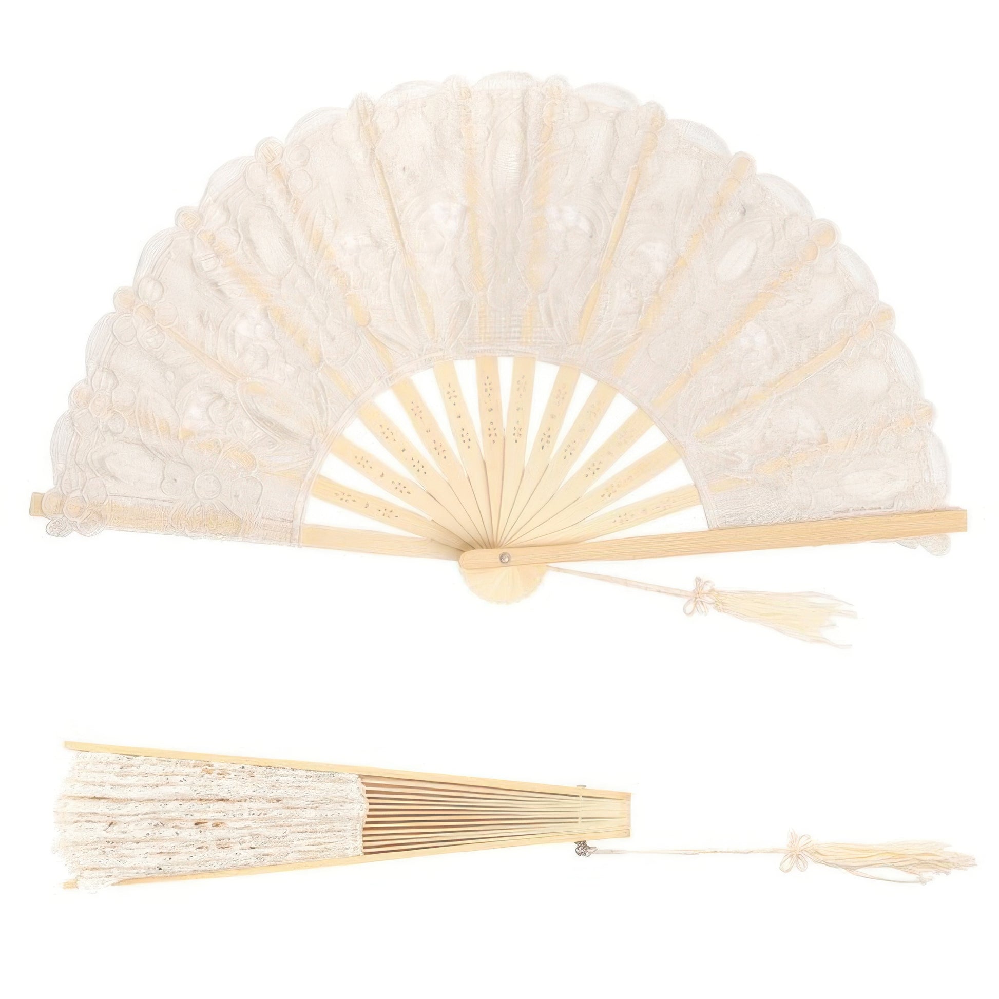 Spanish Victorian Floral Chantilly Lace Fan - It's a Girly Place