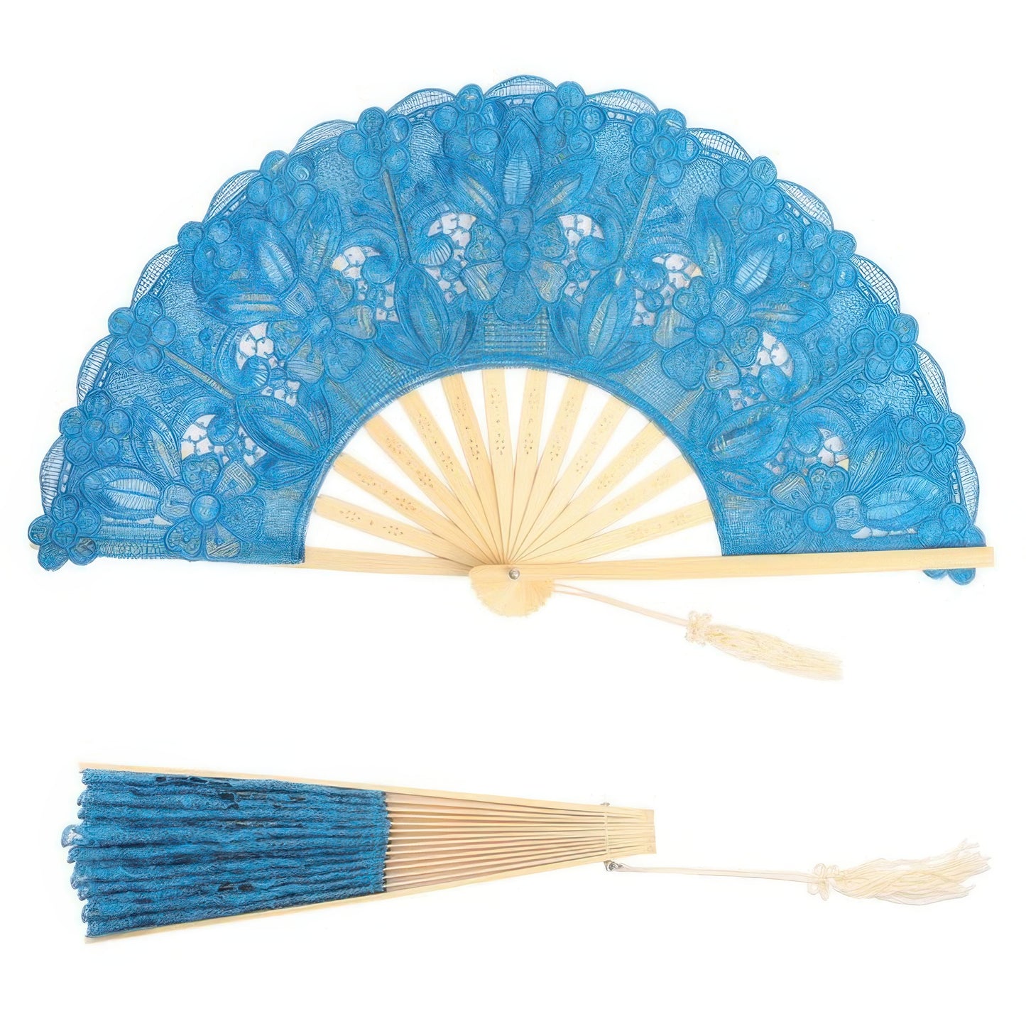Spanish Victorian Floral Chantilly Lace Fan - It's a Girly Place