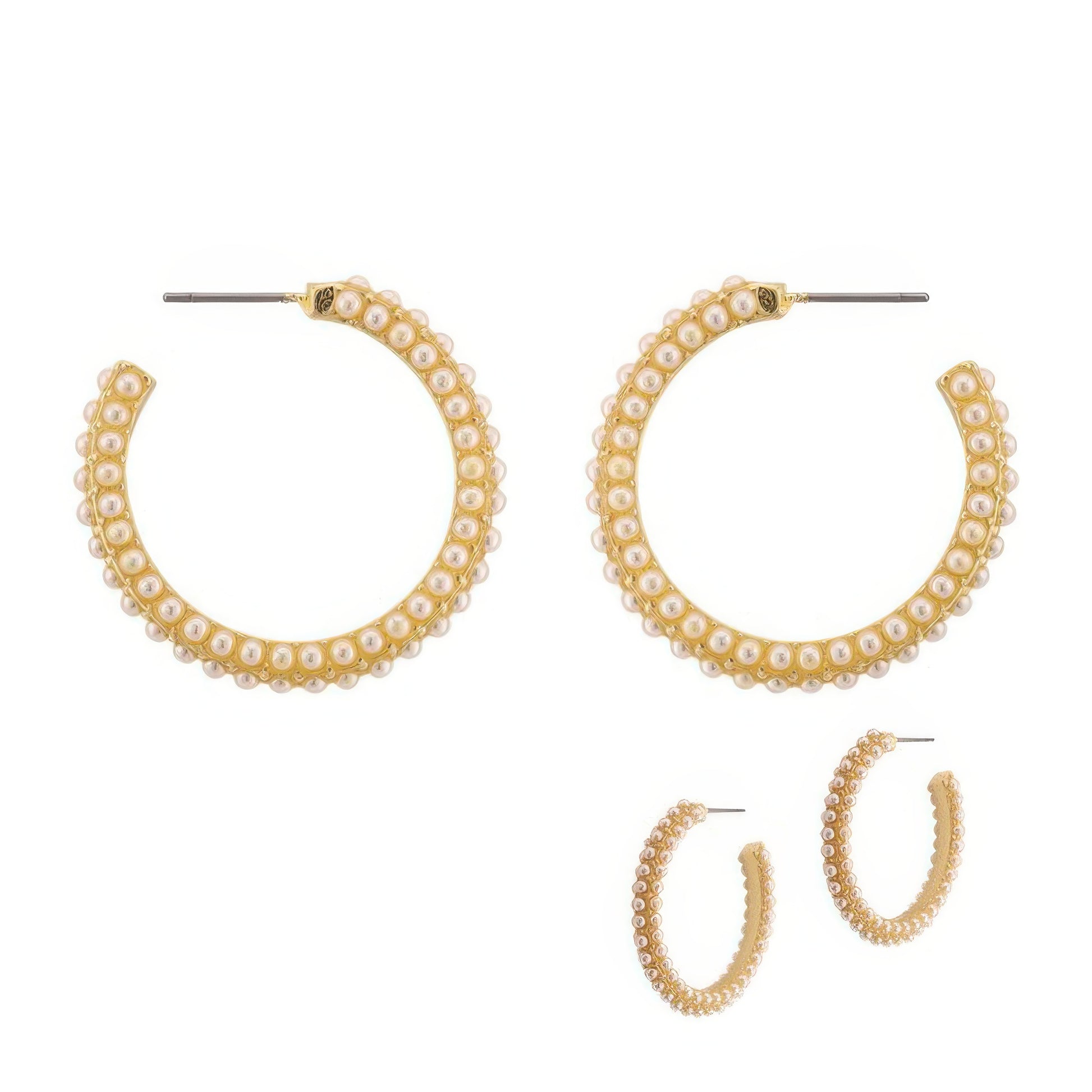 Pearl Caviar Hoop Earrings - It's a Girly Place