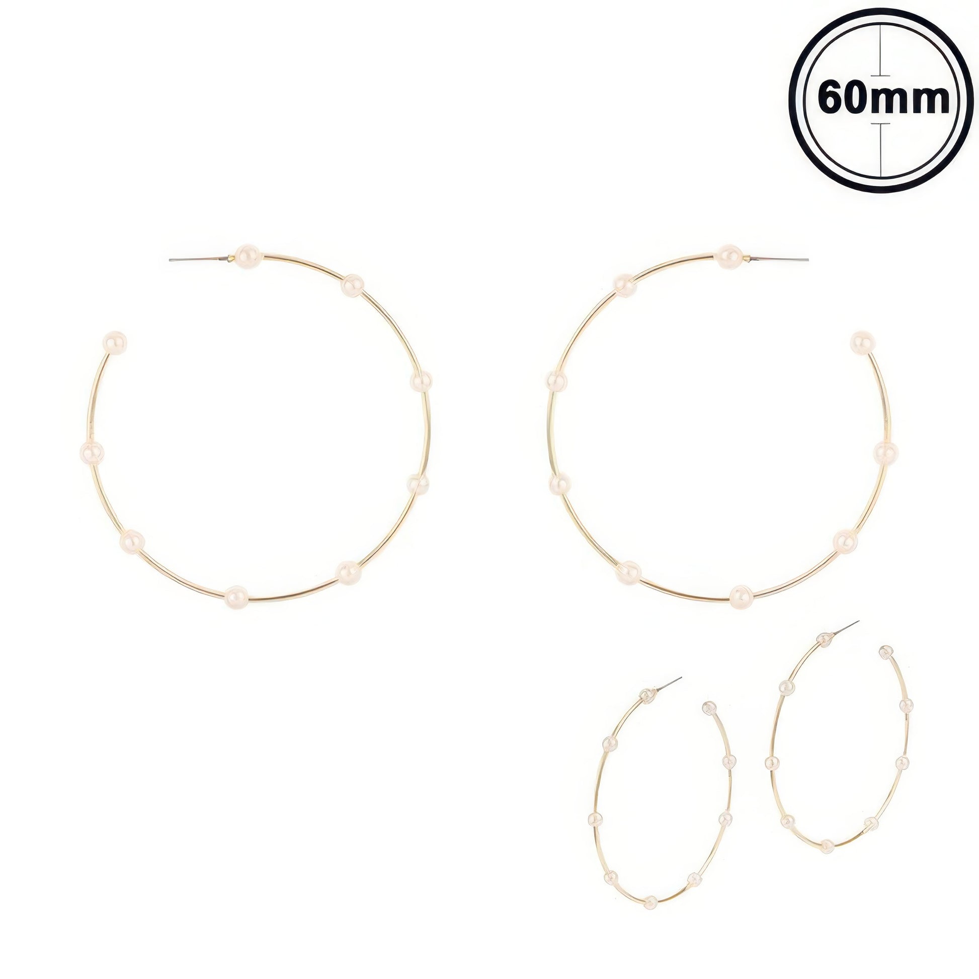 White Pearl Hoop Earrings - It's a Girly Place