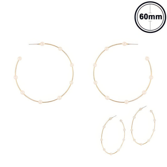 White Pearl Hoop Earrings - It's a Girly Place