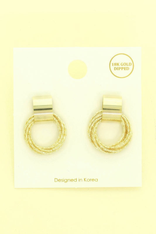 Gold Plated Layered Hoop Post Earrings - It's a Girly Place