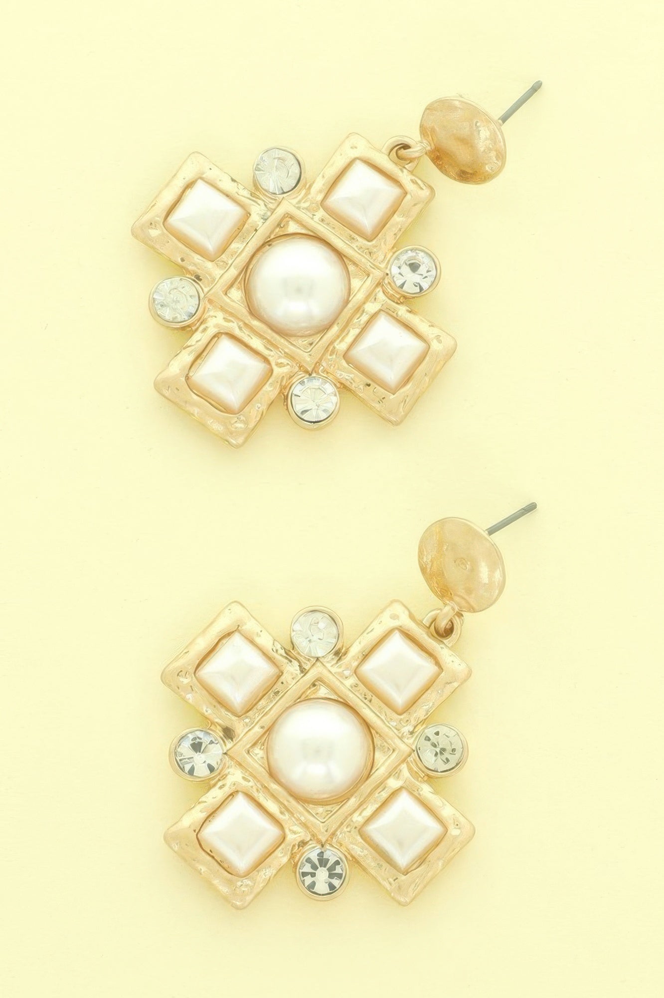 Sqaure Jeweled Cross Earrings - It's a Girly Place