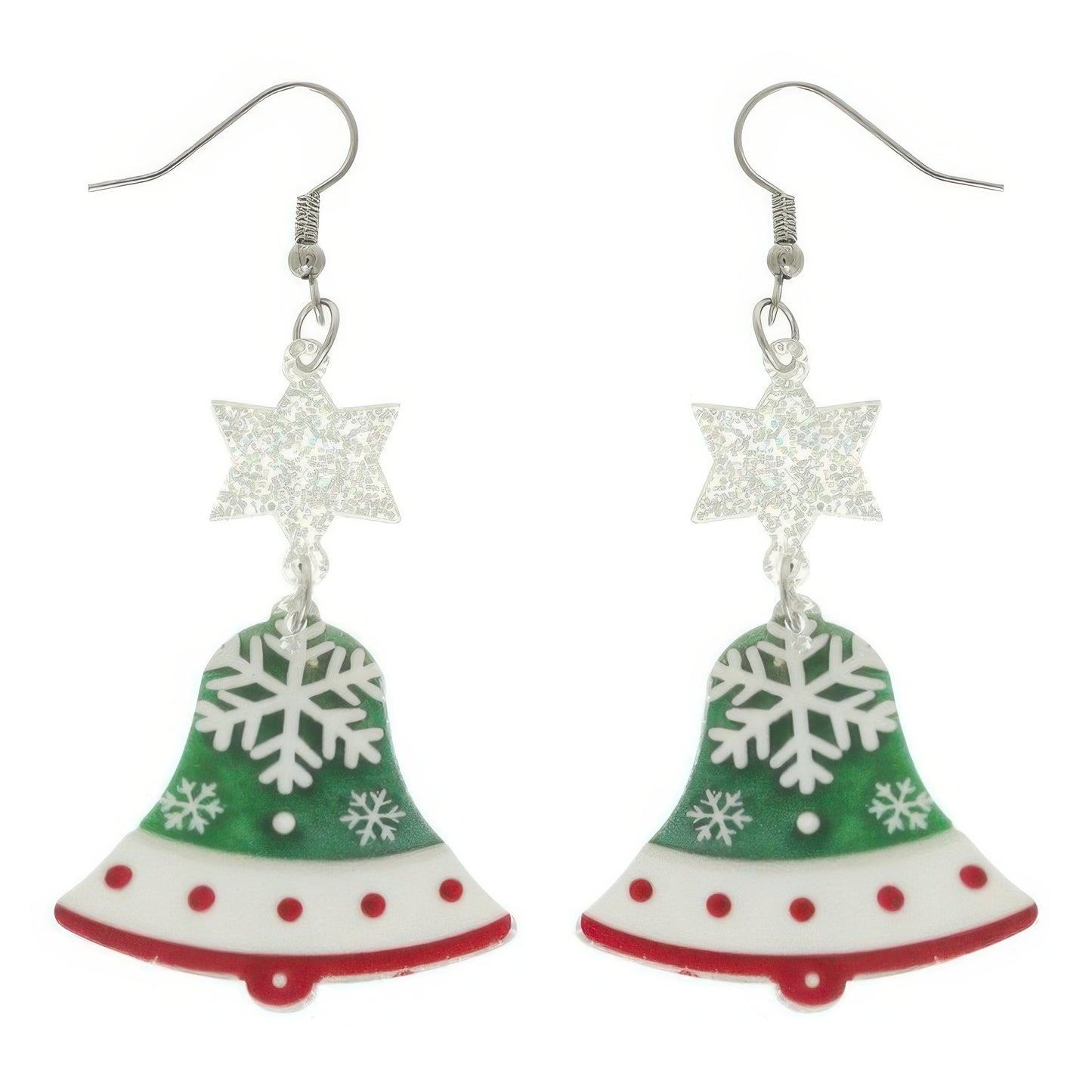 Christmas Bell Acrylic Dangle Earrings - It's a Girly Place