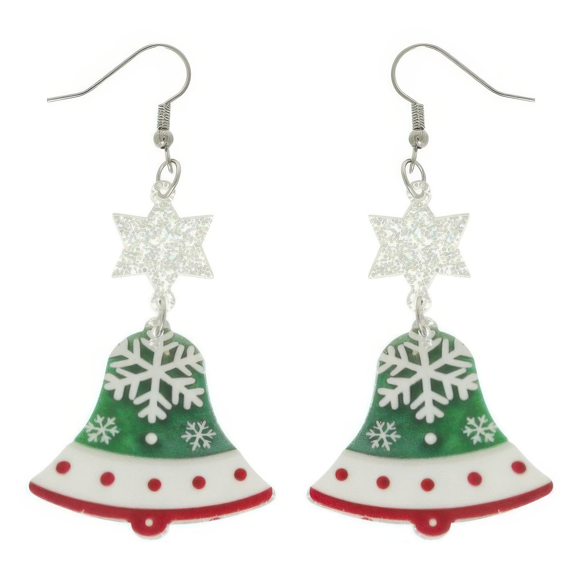 Christmas Bell Acrylic Dangle Earrings - It's a Girly Place