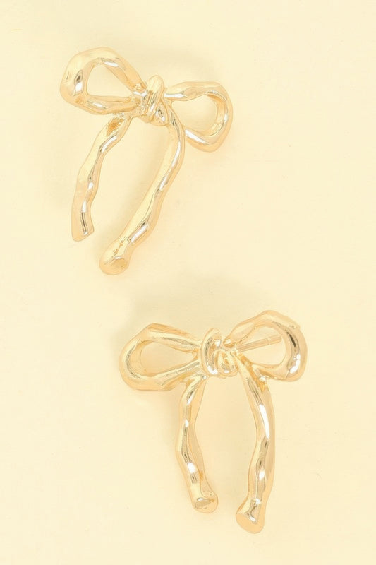 Long Tail Bow Ribbon Post Earrings - It's a Girly Place