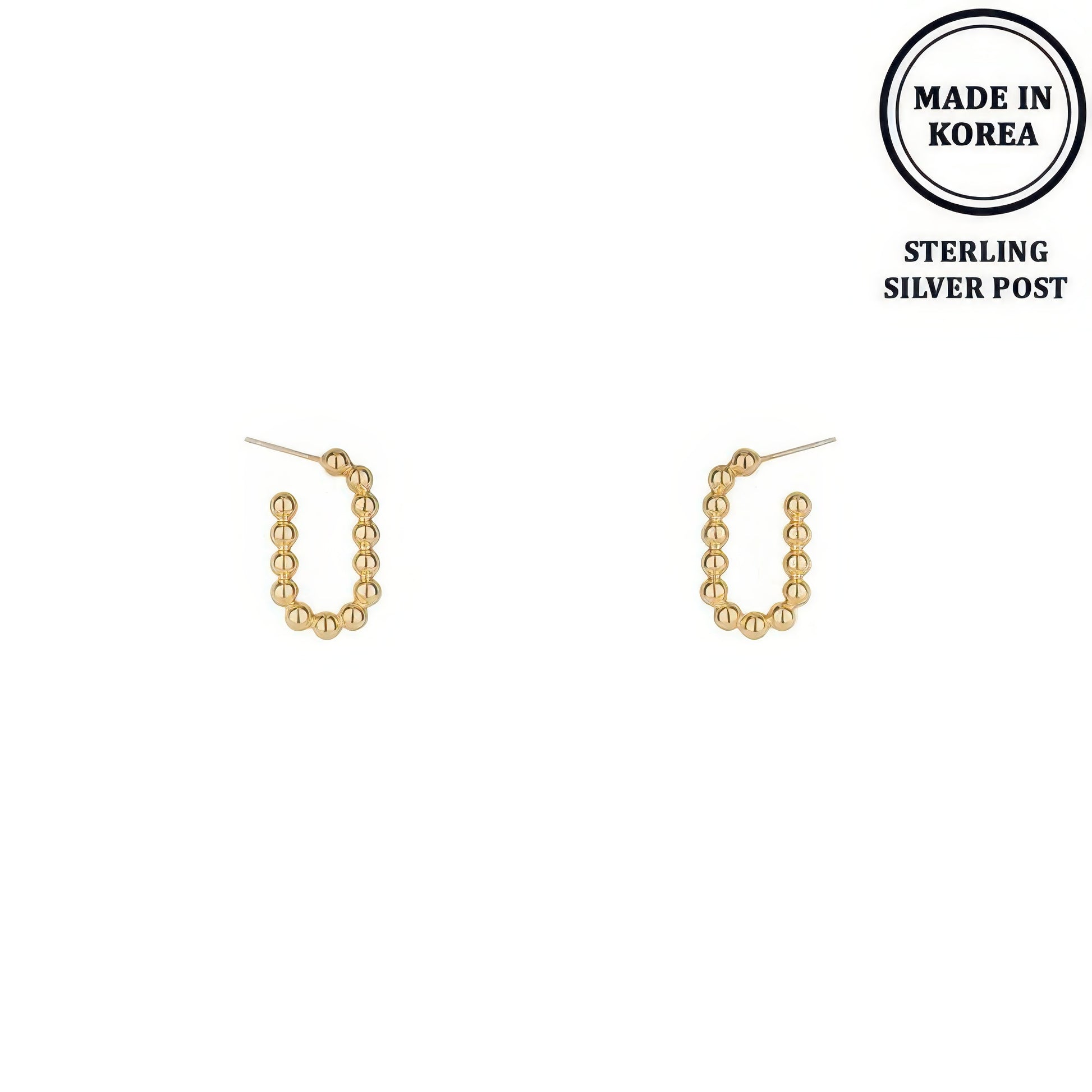 Ball Beaded Hoop Post Earrings - It's a Girly Place