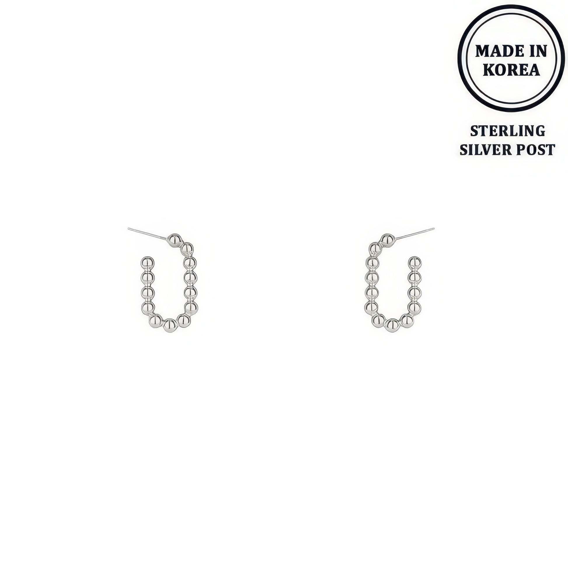 Ball Beaded Hoop Post Earrings - It's a Girly Place