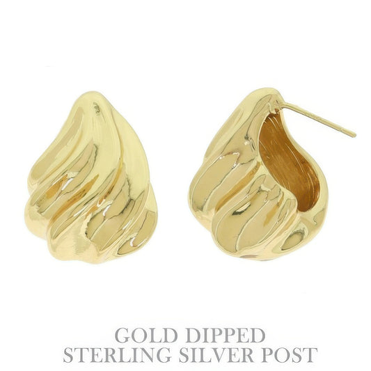 Flash-plated Hollow Conch Teardrop Earrings - It's a Girly Place