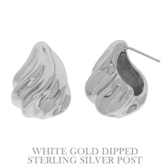 Flash-plated Hollow Conch Teardrop Earrings - It's a Girly Place