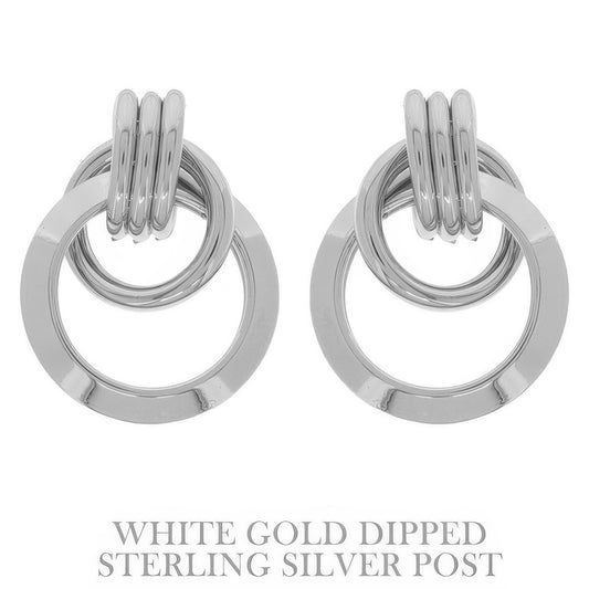 Flash-plated Stacked Doorknocker Earrings - It's a Girly Place