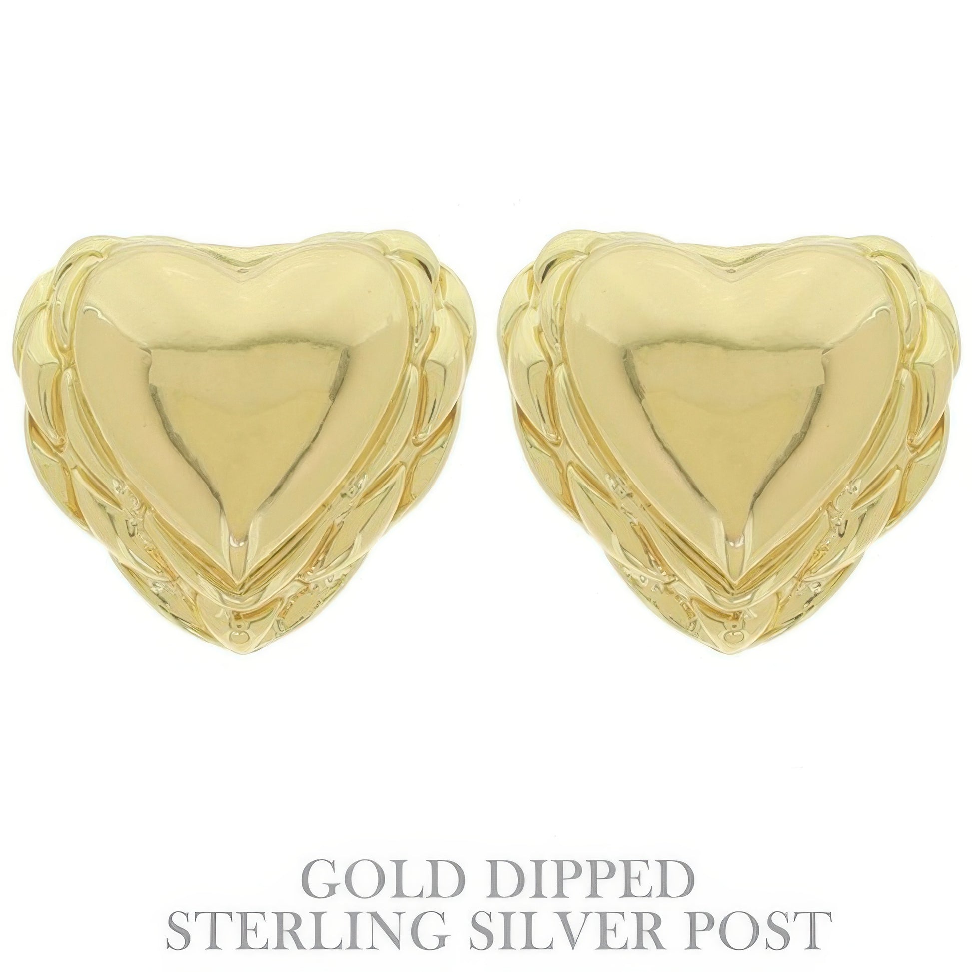 Flash-plated Scallop-edged Heart Earrings - It's a Girly Place