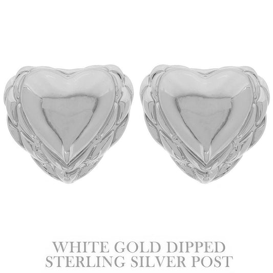 Flash-plated Scallop-edged Heart Earrings - It's a Girly Place