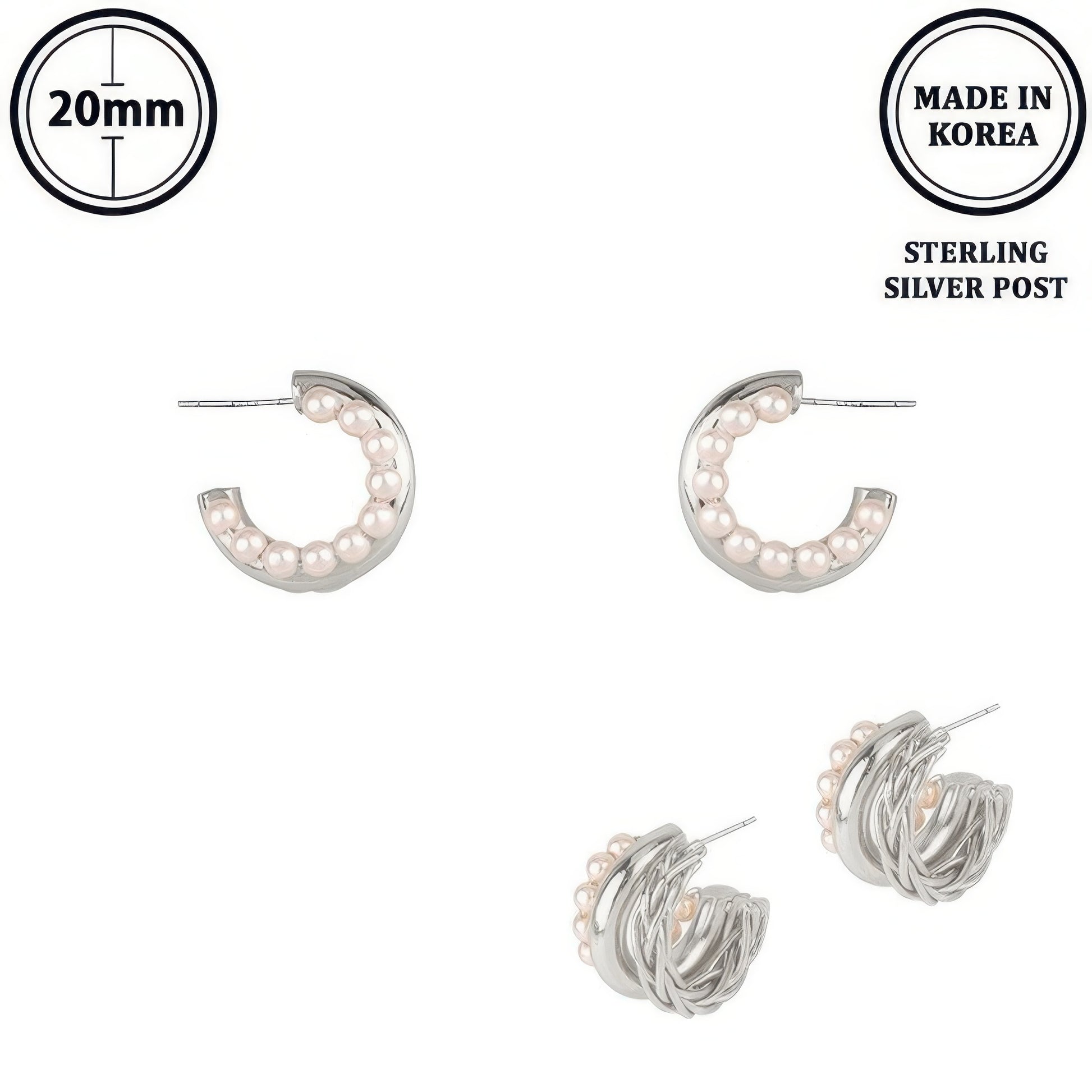 Flash-plated Pearl Hoop Earrings - It's a Girly Place