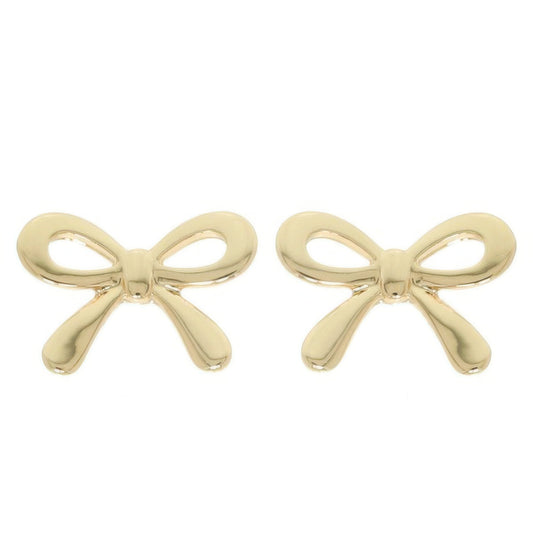 Short Tail Bow Ribbon Post Earrings - It's a Girly Place