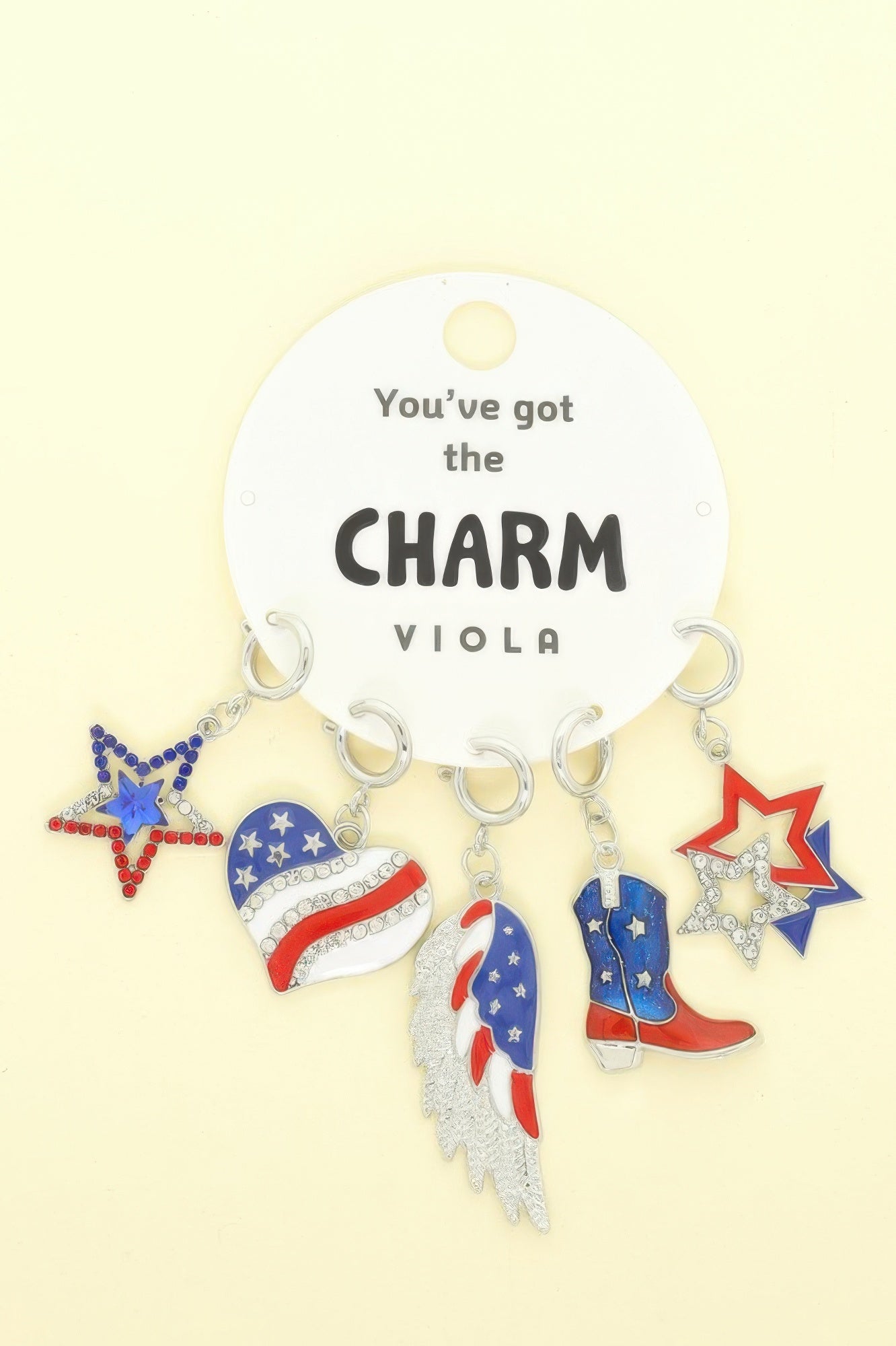 5pc Usa Theme Assorted Charm Set - It's a Girly Place