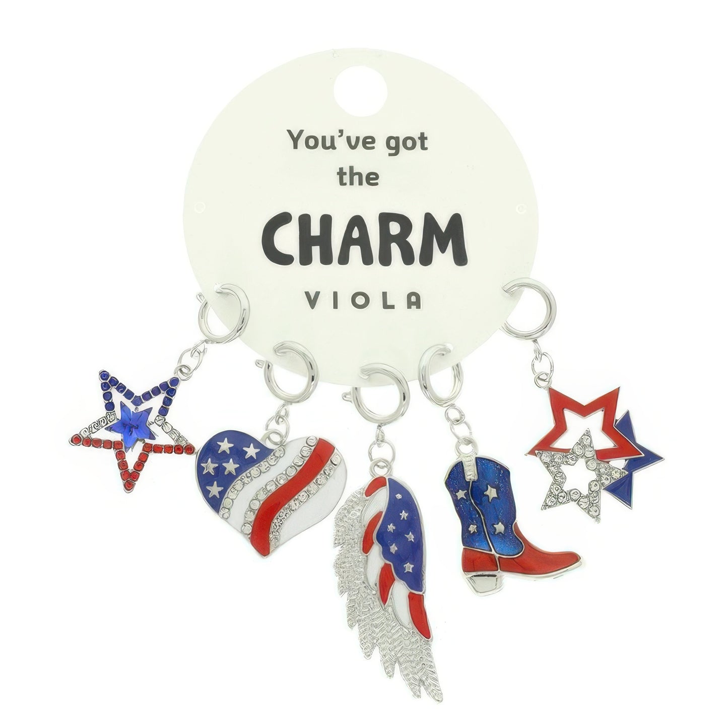 5pc Usa Theme Assorted Charm Set - It's a Girly Place