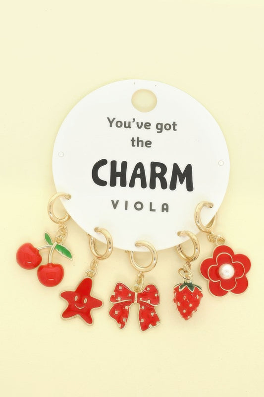 5pc Fashion Theme Assorted Charm Set - It's a Girly Place