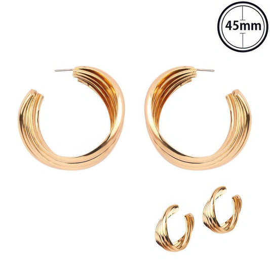 Flash-plated Twisted Bedded Hoop Earrings - It's a Girly Place