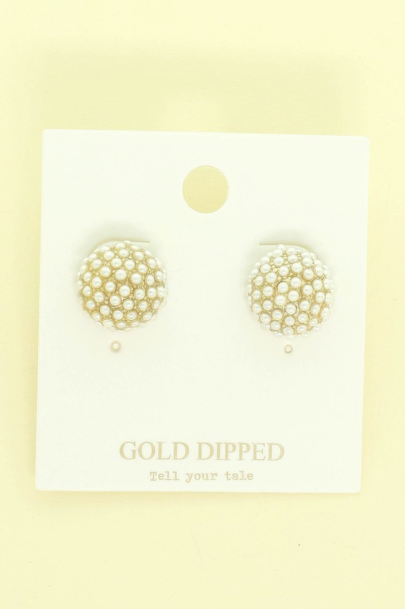 Gold Plated Pearl Pave Sphere Ball Earrings - It's a Girly Place