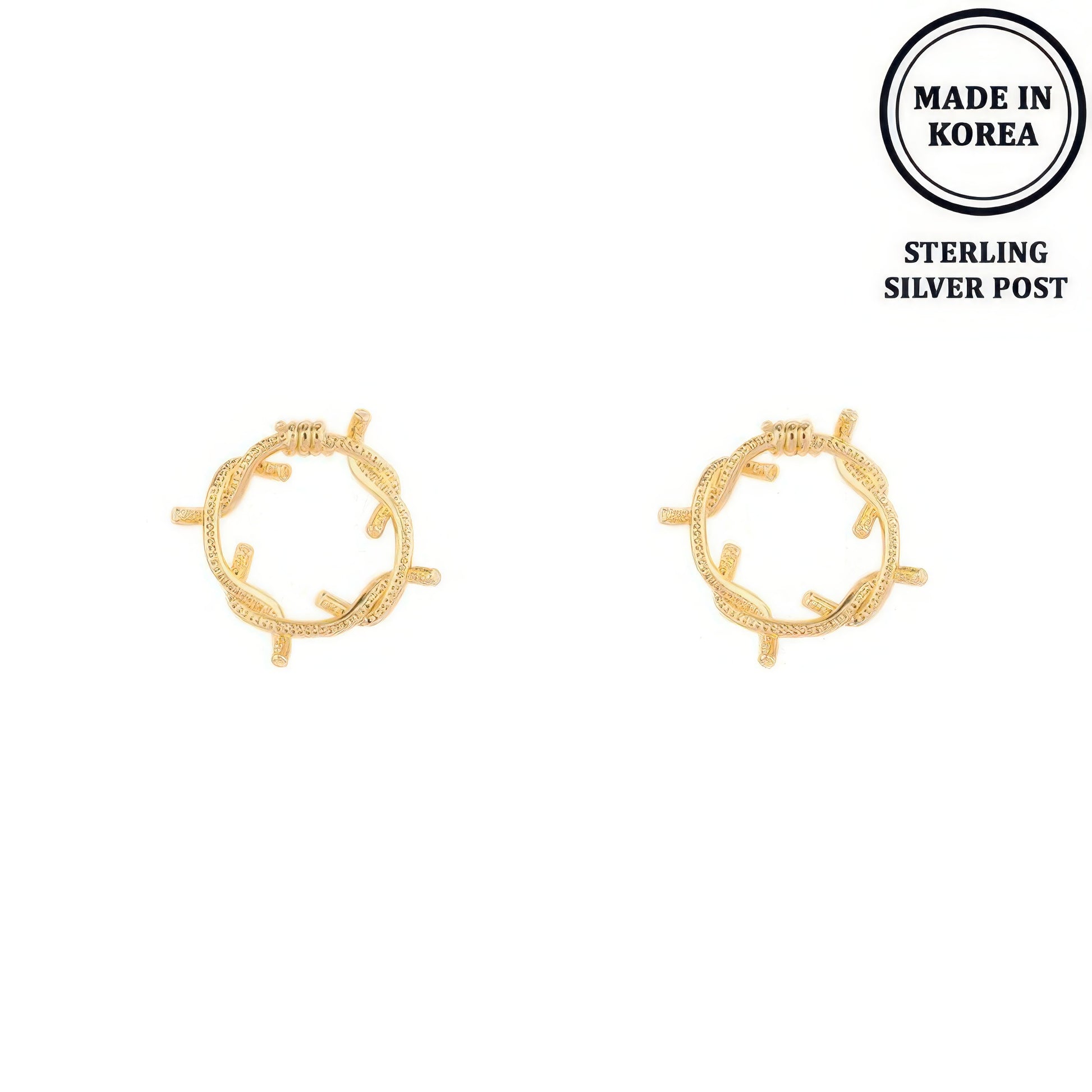 Flash-plated Twisted Wire Open Circle Earrings - It's a Girly Place