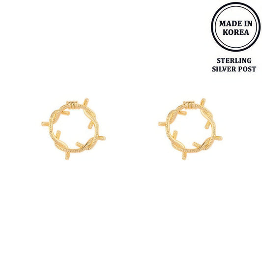 Flash-plated Twisted Wire Open Circle Earrings - It's a Girly Place