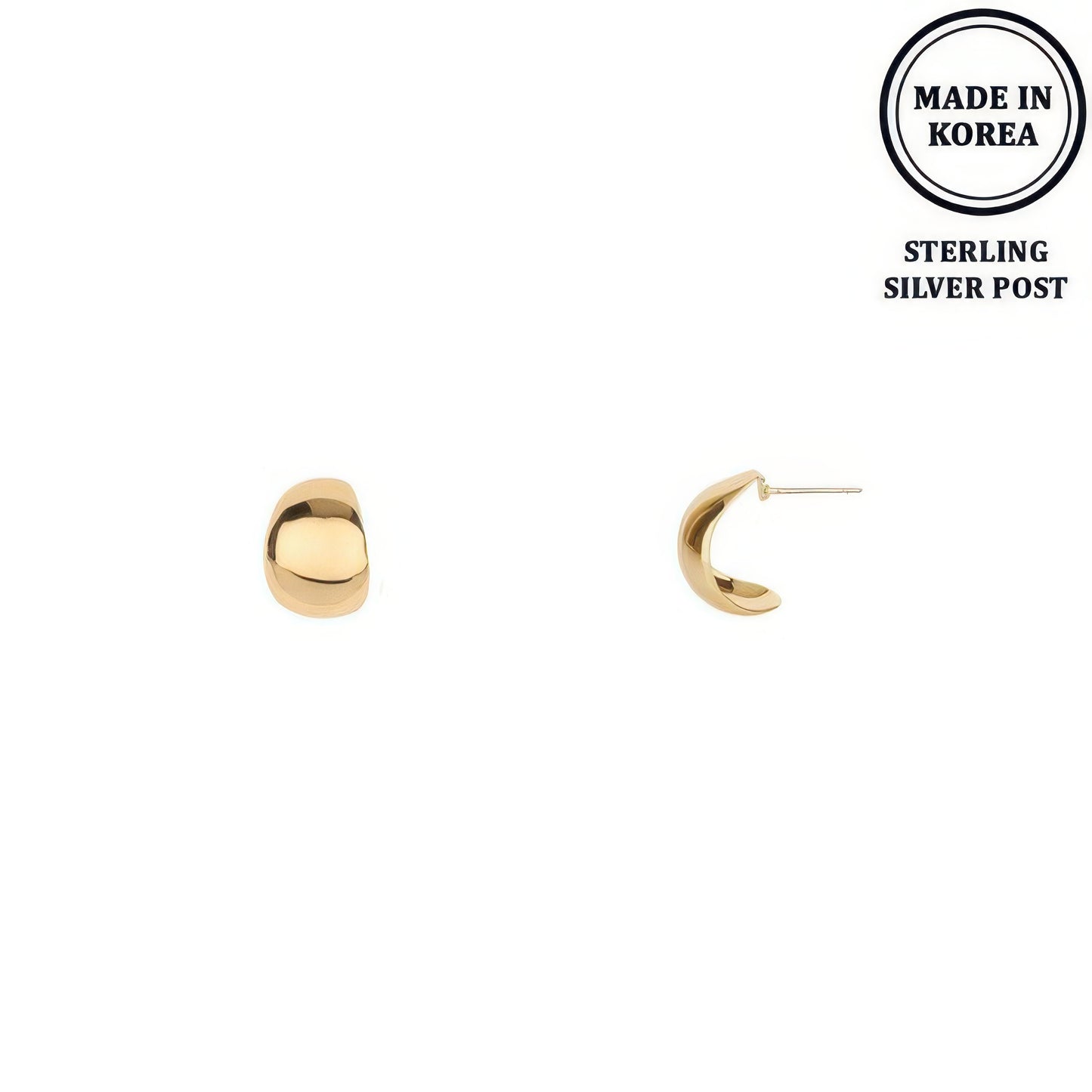 Flash-plated Huggie Hoop Earrings - It's a Girly Place